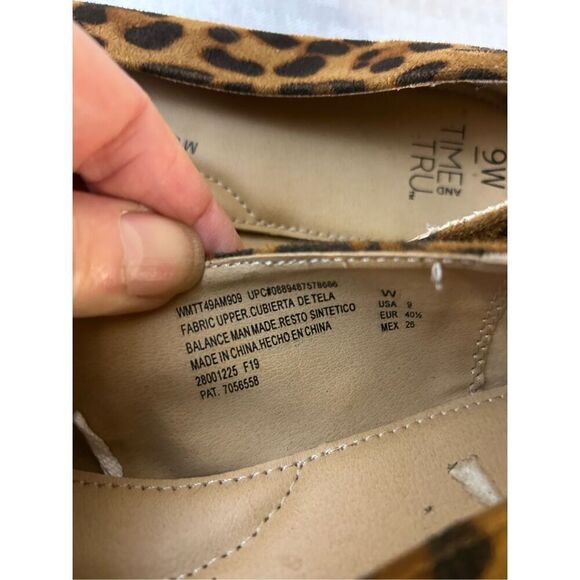 9W Time & Tru pointy flat shoes animal print Wides - Picture 6 of 7